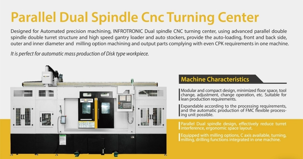 Parallel Double Spindle CNC Lathe Turning Center of TT10